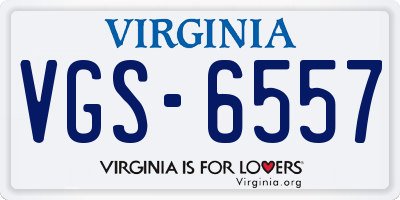 VA license plate VGS6557