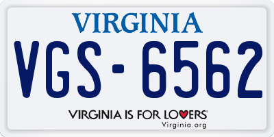 VA license plate VGS6562