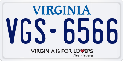 VA license plate VGS6566