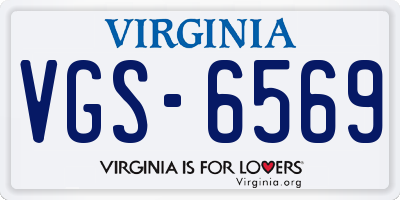 VA license plate VGS6569