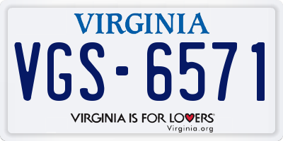 VA license plate VGS6571