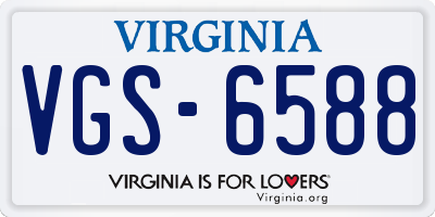 VA license plate VGS6588