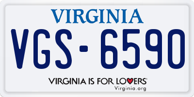 VA license plate VGS6590