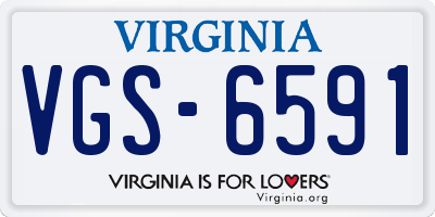 VA license plate VGS6591