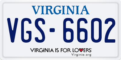 VA license plate VGS6602