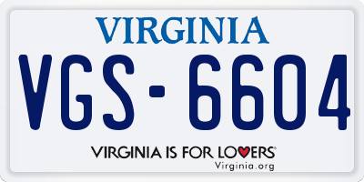 VA license plate VGS6604
