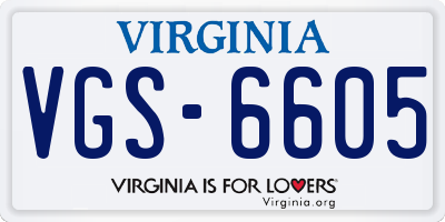 VA license plate VGS6605