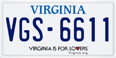 VA license plate VGS6611