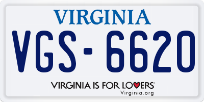 VA license plate VGS6620