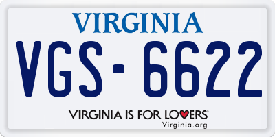 VA license plate VGS6622
