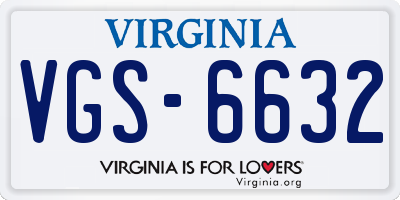 VA license plate VGS6632
