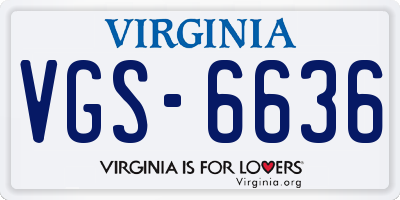 VA license plate VGS6636