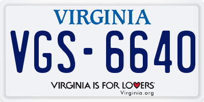 VA license plate VGS6640