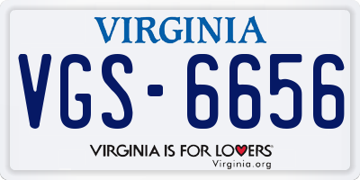 VA license plate VGS6656