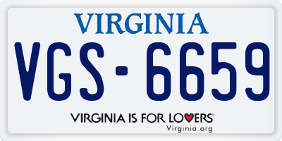 VA license plate VGS6659