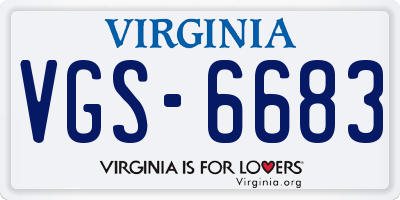 VA license plate VGS6683