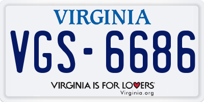 VA license plate VGS6686