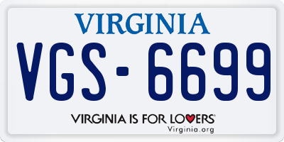 VA license plate VGS6699