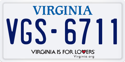 VA license plate VGS6711