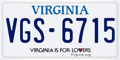 VA license plate VGS6715