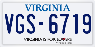 VA license plate VGS6719