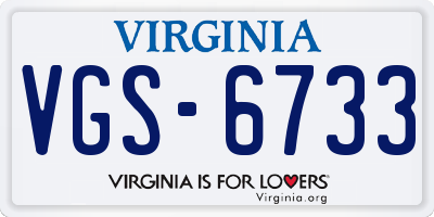VA license plate VGS6733