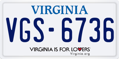 VA license plate VGS6736