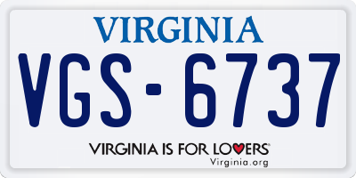 VA license plate VGS6737