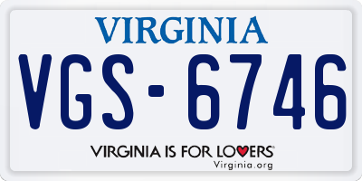 VA license plate VGS6746