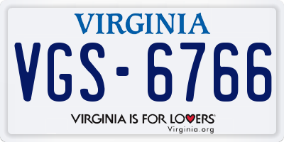 VA license plate VGS6766