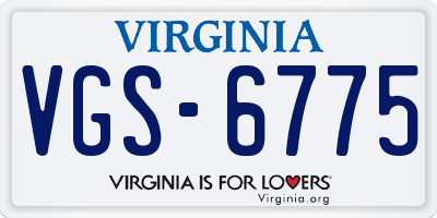VA license plate VGS6775