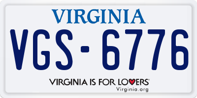VA license plate VGS6776