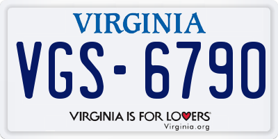 VA license plate VGS6790