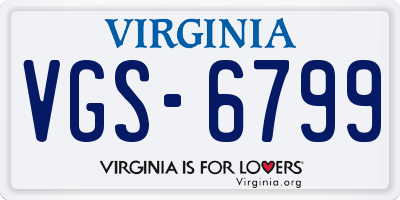 VA license plate VGS6799