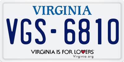VA license plate VGS6810