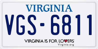 VA license plate VGS6811