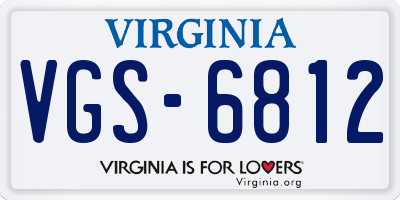 VA license plate VGS6812