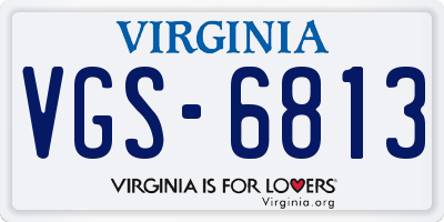 VA license plate VGS6813