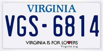 VA license plate VGS6814