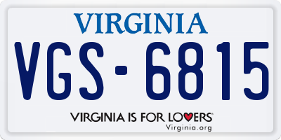 VA license plate VGS6815