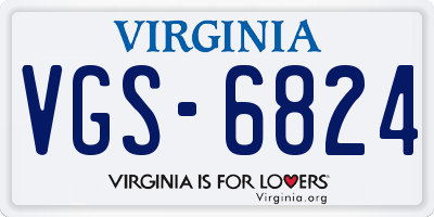 VA license plate VGS6824