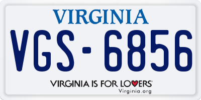 VA license plate VGS6856