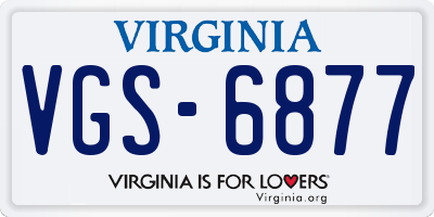 VA license plate VGS6877