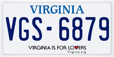 VA license plate VGS6879