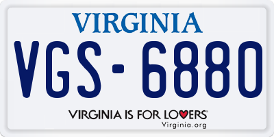 VA license plate VGS6880