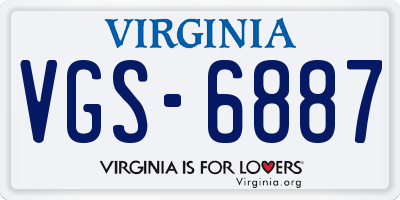 VA license plate VGS6887