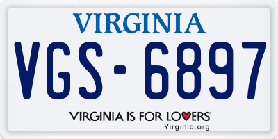 VA license plate VGS6897