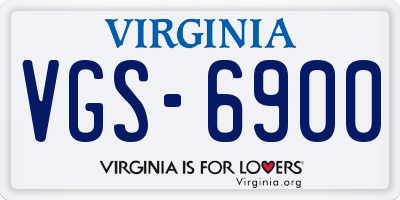 VA license plate VGS6900