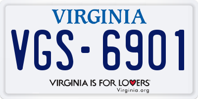 VA license plate VGS6901