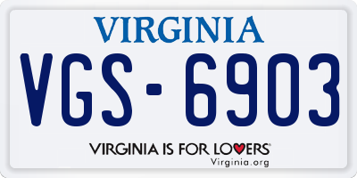 VA license plate VGS6903